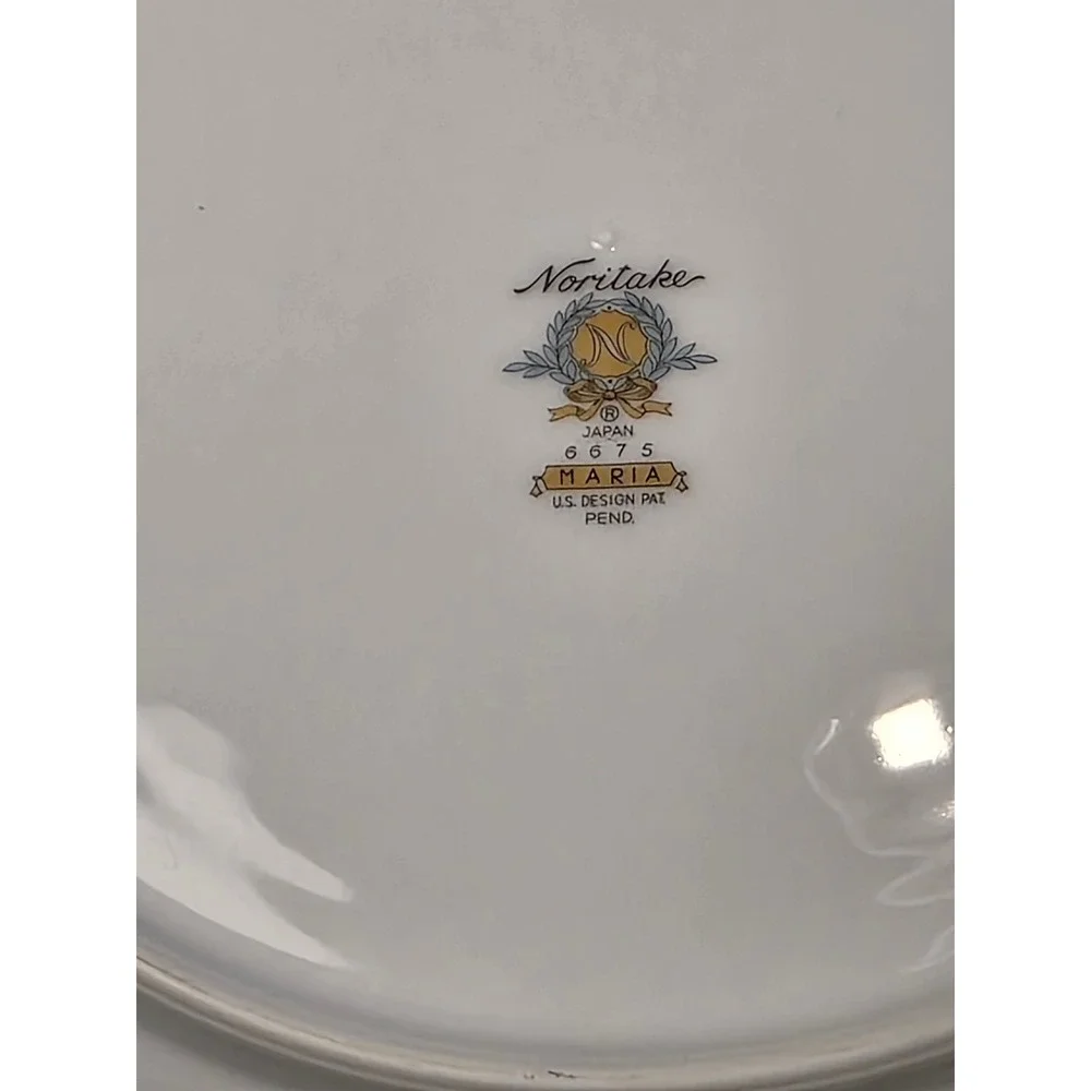 Noritake Maria 6675 Dinner Plates Blue Floral Platinum Trim Japan Replacement